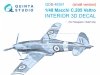 Quinta Studio QDS-48391 Macchi C.205 Veltro 3D-Printed & coloured Interior on decal paper (Hasegawa/Italeri) (Small version) 1/48